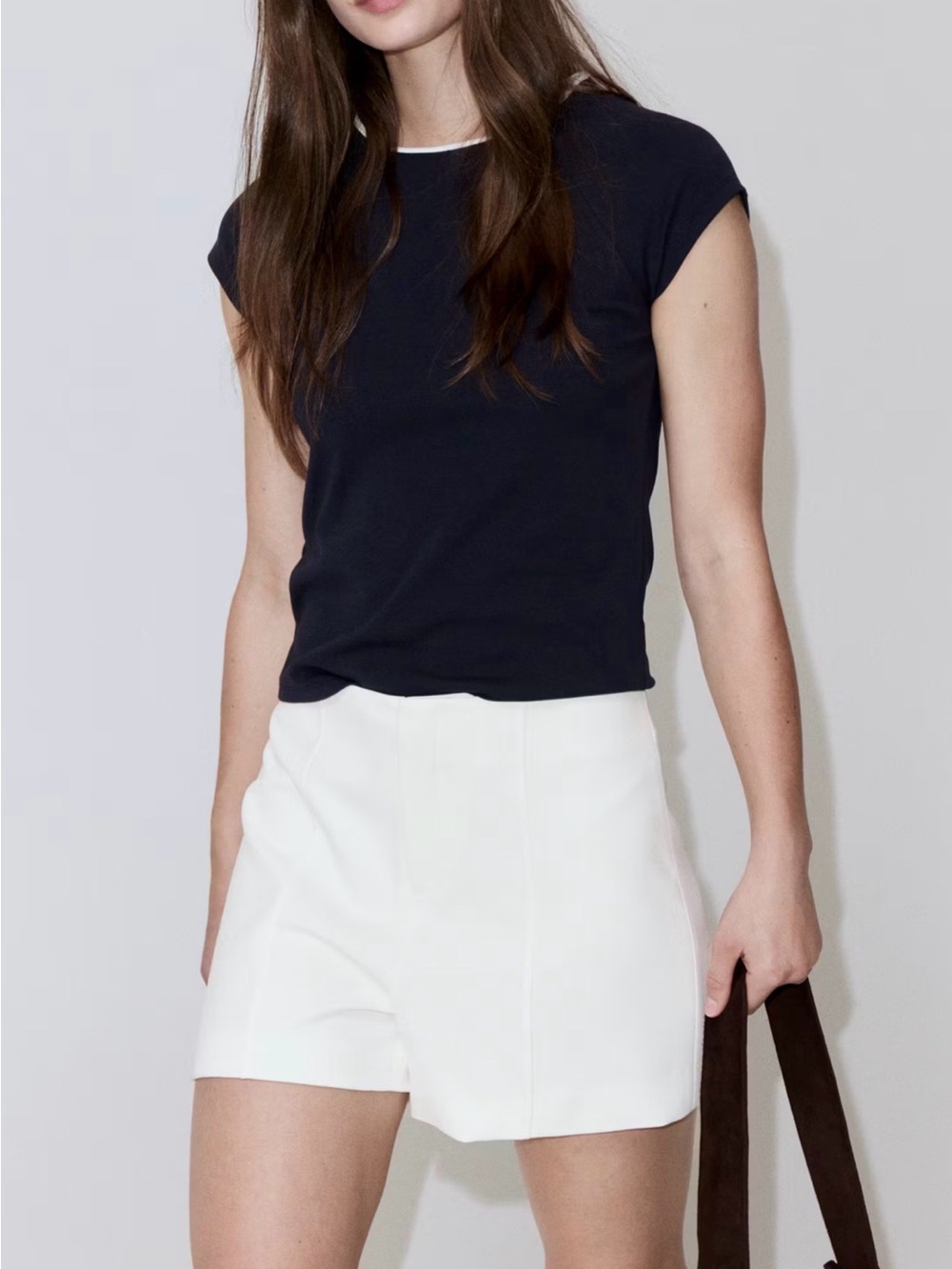 High-Rise White Tailored Women’s Shorts
